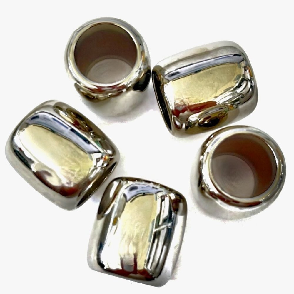 As Low As $2 Large Smooth CCB Platinum Barrel Scarf Tube Spacer Macrame 21mm (5)